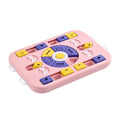 Pink toy with colorful shapes and patterns on a white background  from shop ThinkyPets