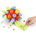 Colorful textured ball with a hand interacting with it on a white background on the shop ThinkyPets