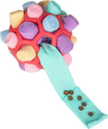 Colorful textured ball with a handle on a white background  on the shop ThinkyPets