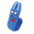 Blue textured dog toy with a face on a white background from shop ThinkyPets