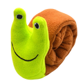 Toy snail with a green head and brown shell on a white background from shop ThinkyPets