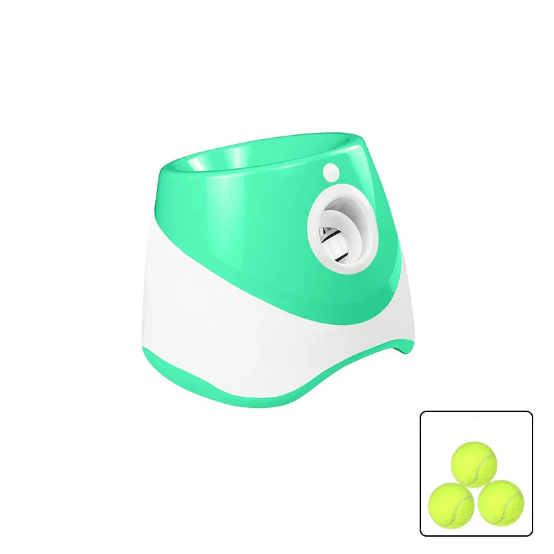 Green and white ball launcher with three green balls on a white background  on the shop ThinkyPets