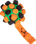 Dog toy with orange, green, and black patterns on a white background  on the shop ThinkyPets