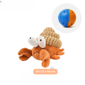 ThinkyPets hermit crab plush dog toy with soft teething‑safe cover and secure Velcro closure