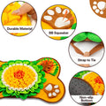 Dog toy with features highlighted, including durable material, BB squeaker, strap to tie, and non-slip bottom.