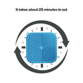 Blue textured mat with a clock indicating 25 minutes on a white background