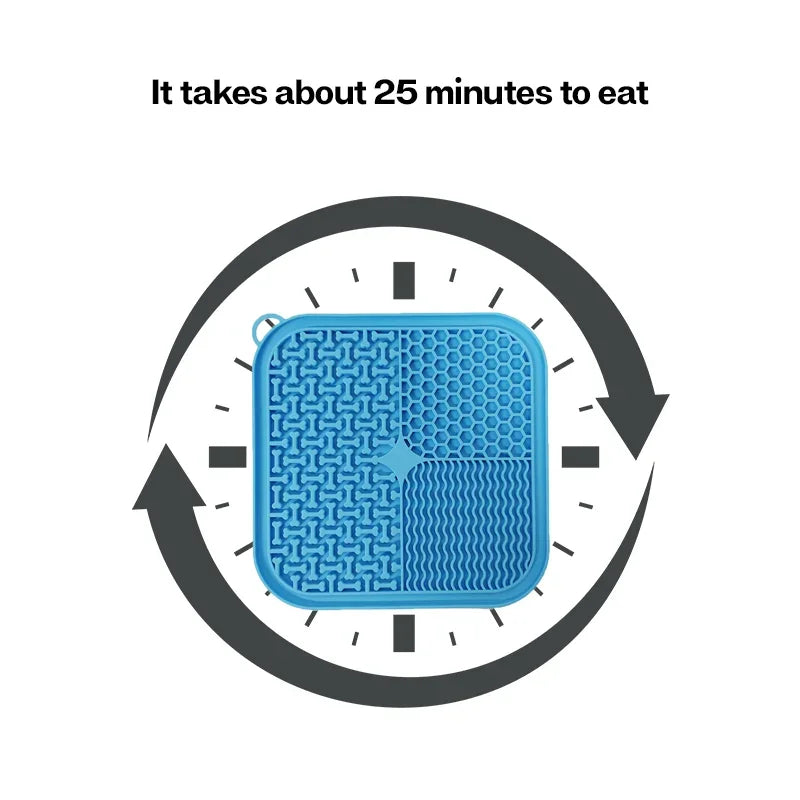 Blue textured mat with a clock indicating 25 minutes on a white background