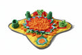 Colorful dog toy mat with a dog sitting next to it on a white background from shop ThinkyPets