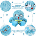 Blue dog toy with features highlighted on a white background from shop ThinkyPets