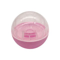 Pink and clear spherical container for dog and cat treats on a white background ThinkyPets online store